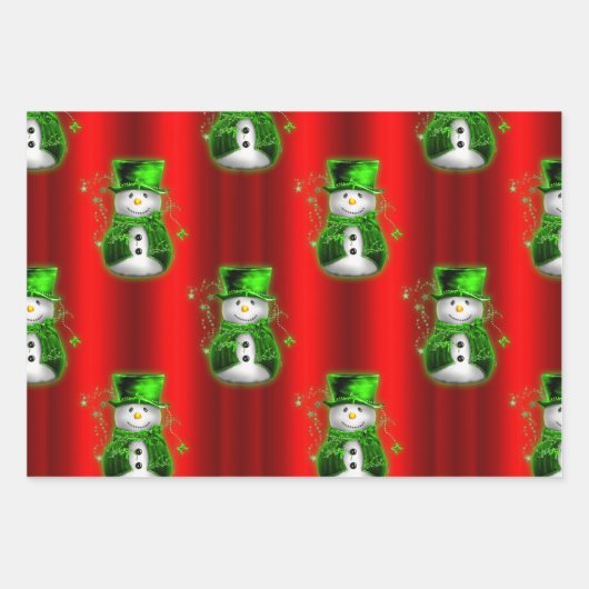 Grün und Rot Geschenkpapier Set (Vorderseite)