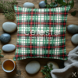 Grün und Rot Kariert | Custom Tartan Cosy Zuhause Kissen