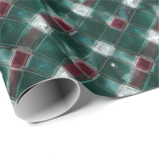 Grün und Rot Kariert - Gemütlicher Urlaub Geschenkpapier (Rolleneckpunkt)