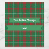 grün und rot Kariert Weinetikett (Einzelnes Label)