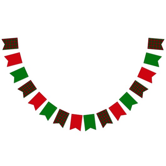 Grün und Rot Kariert Wimpelkette (Alle)