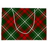 Grün und Rot Kariertes Weihnachtsmuster Große Geschenktüte (Rückseite)