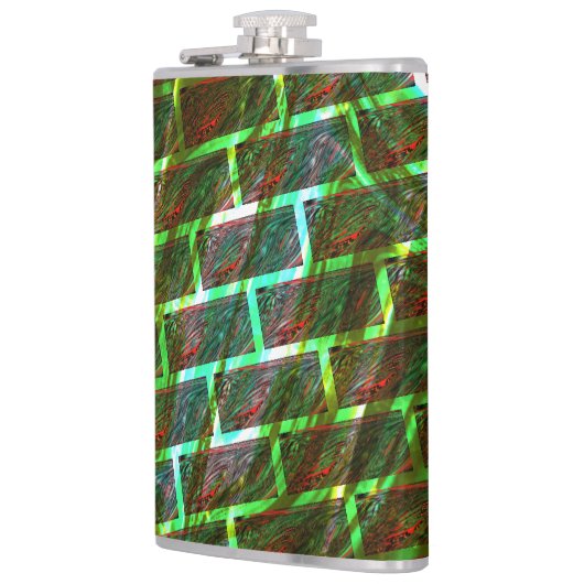 Grün und Rot, Kratzer und Wandeffekt Flachmann (Links)