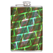 Grün und Rot, Kratzer und Wandeffekt Flachmann (Vorderseite)