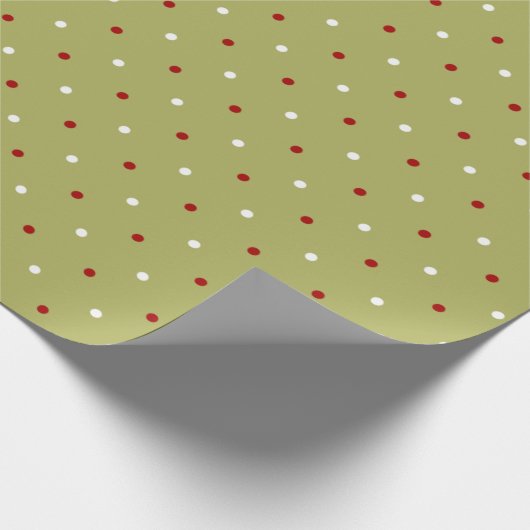 Grün und rot mit Polka-Punkten Geschenkpapier (Ecke)