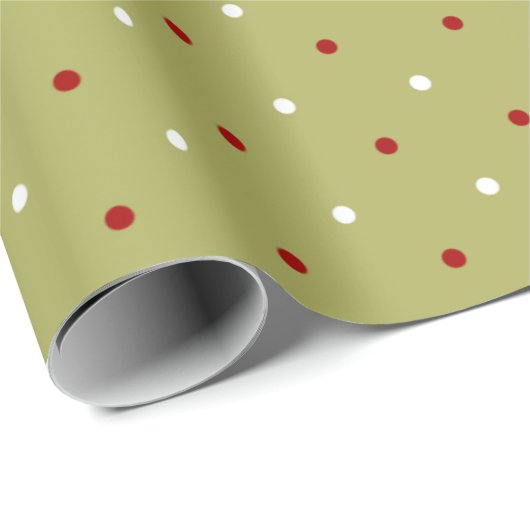 Grün und rot mit Polka-Punkten Geschenkpapier (Rolleneckpunkt)