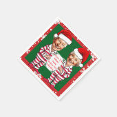 Grün und rot Oma und Opa Xmas Serviette (Ecke)