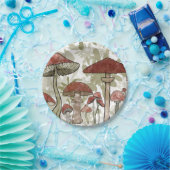 Grün und Rot Pilze Ballon Pappteller (Party)