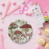 Grün und Rot Pilze Ballon Pappteller (Party)