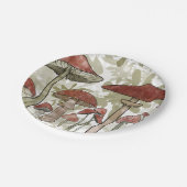 Grün und Rot Pilze Ballon Pappteller (Schrägansicht)