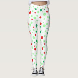 Grün und Rot Polka Dotted Leggings