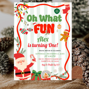 Grün und Rot Retro Weihnachten Winter Geburtstag Einladung