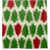 Grün und rot rustikales Weihnachtsbaummuster Duschvorhang (Vorderseite)