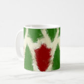 Grün und rot rustikales Weihnachtsbaummuster Kaffeetasse (Vorderseite Links)