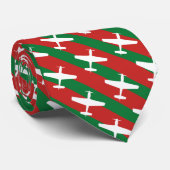 Grün und Rot Streifen P-51 Weihnachten Krawatte (Gerollt)