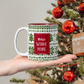 Grün und Rot Strick Sweater Personalisiert Wine Ta Zweifarbige Tasse