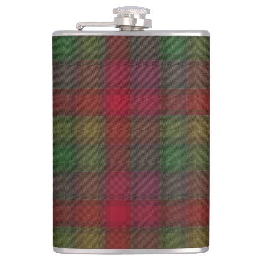Grün und Rot, Tartan Flachmann (Vorderseite)