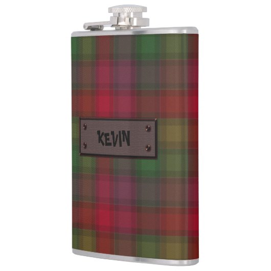 Grün und Rot, Tartan-Flasche Flachmann (Links)