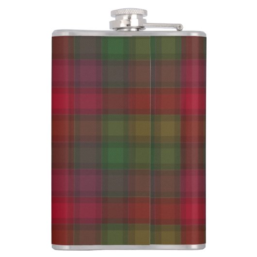 Grün und Rot, Tartan-Flasche Flachmann (Rückseite)