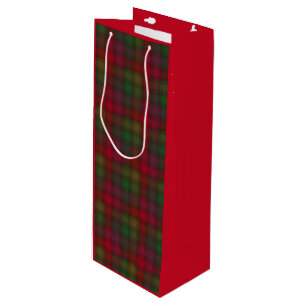 Grün und Rot, Tartan Geschenktüte Für Weinflaschen