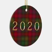 Grün und Rot, Tartan Keramik Ornament (Rechts)