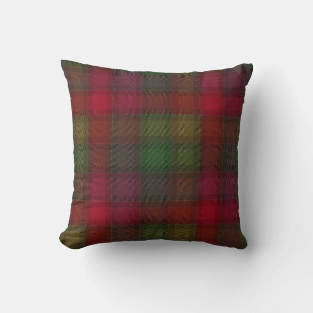 Grün und rot Tartan. Kissen (Vorderseite)