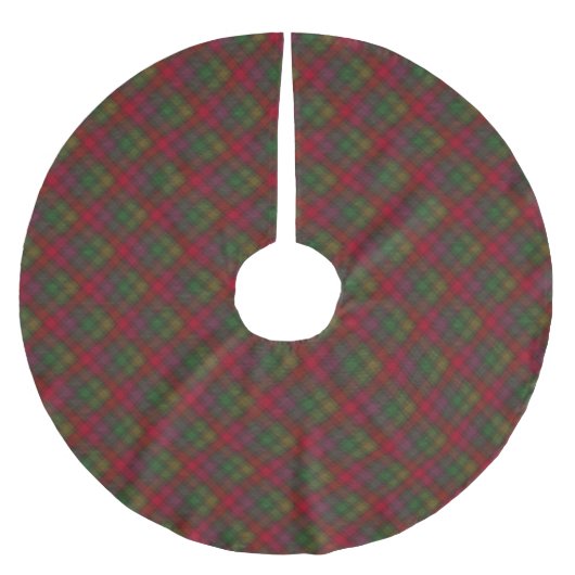 Grün und Rot, Tartan Polyester Weihnachtsbaumdecke (Vorderseite)