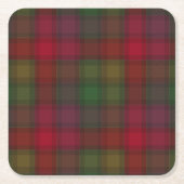 Grün und Rot, Tartan Rechteckiger Pappuntersetzer (Vorderseite)