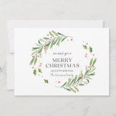 Grün und Rot Wasserfarbe Frohe Weihnachtskarte Einladung (Vorderseite)