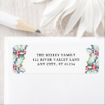 Grün und Rot Wasserfarbe, Heiliday,<br><div class="desc">Dieses Label zeichnet sich durch ein Aquarelldesign und Ihren eigenen Text aus. Fügen Sie mithilfe des Vorlagenformulars Ihren Namen und Ihre Adresse hinzu.</div>