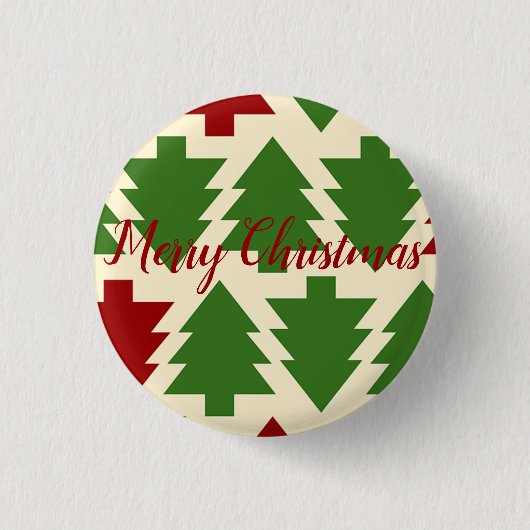 Grün und Rot Weihnachtsbaumgetränk Button (Vorderseite)