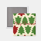 Grün und Rot Weihnachtsbaumgetränk Magnet (Vorderseite/Rückseite)