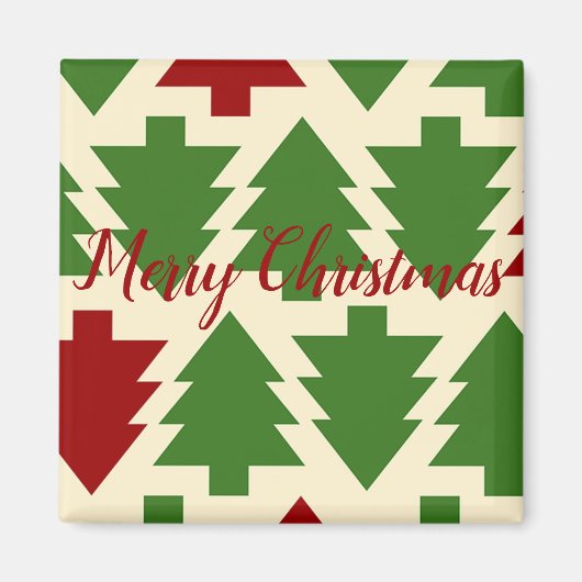 Grün und Rot Weihnachtsbaumgetränk Magnet (Vorne)