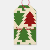 Grün und Roter Weihnachtsbaum Geschenkanhänger (Rückseite)