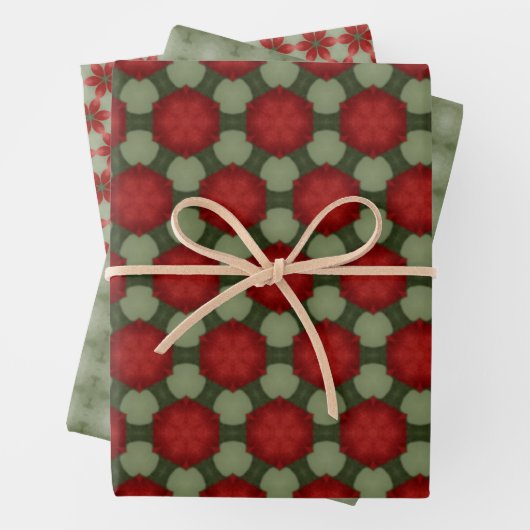 Grün- und Rottopackung Geschenkpapier Set (Beispiel)
