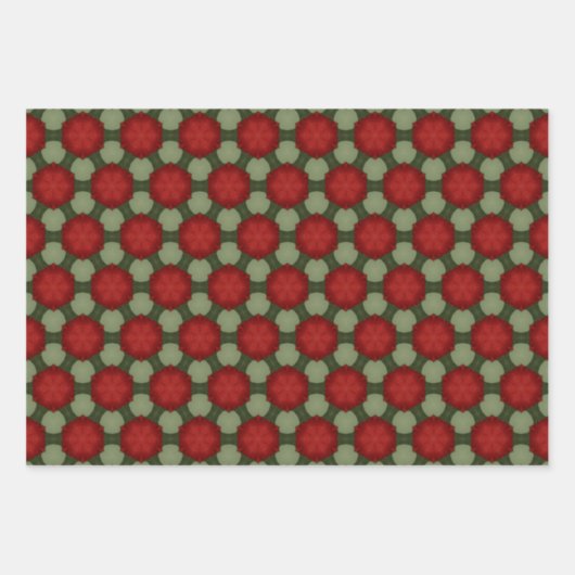 Grün- und Rottopackung Geschenkpapier Set (Vorderseite)