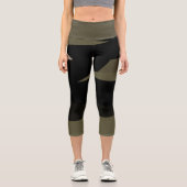grün und schwarz abstrakt capri leggings (Vorderseite)