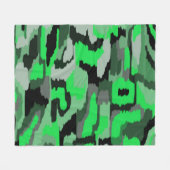 Grün und Schwarz Abstrakt Fleecedecke (Vorderseite (Horizontal))