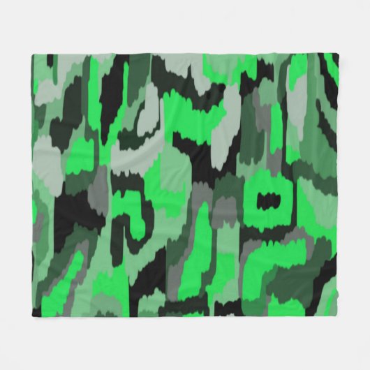 Grün und Schwarz Abstrakt Fleecedecke (Vorderseite (Horizontal))