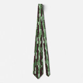 Grün und Schwarz Abstrakt Necktie Krawatte (Vorderseite)