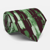 Grün und Schwarz Abstrakt Necktie Krawatte (Gerollt)