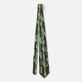 Grün und Schwarz Abstrakt Necktie Krawatte (Rückseite)