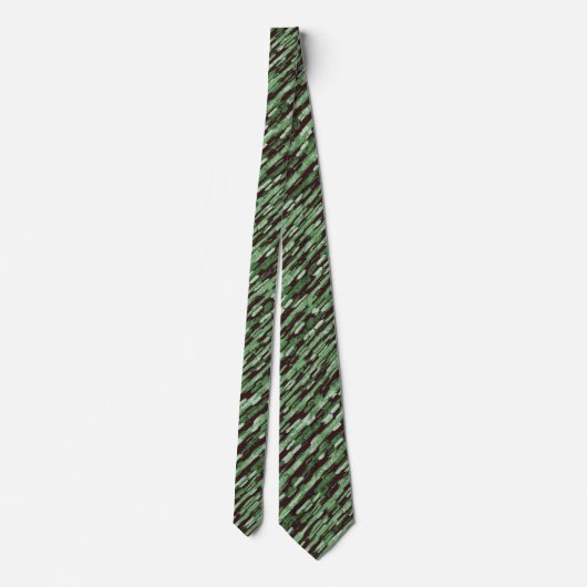 Grün und Schwarz Abstrakt Necktie Krawatte (Rückseite)