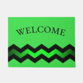 Grün und Schwarz Akzent auf leuchtendem Grün willk Fußmatte (Vorderseite)