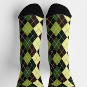 Grün und Schwarz Argyle Socken (Oben)