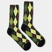 Grün und Schwarz Argyle Socken (Rechts)