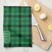 Grün und Schwarz - Gemütliche Plätzchen Geschirrtuch (Viertel Falte)