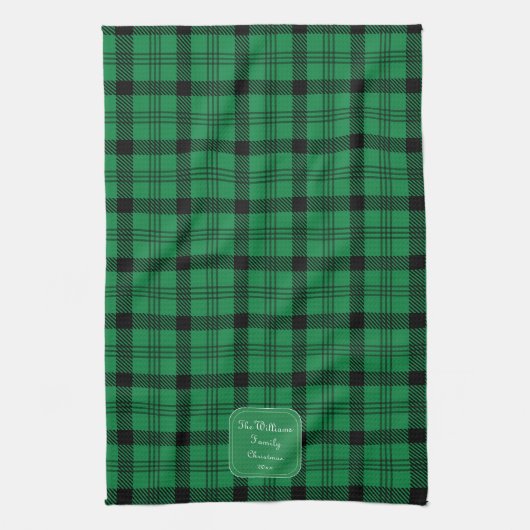 Grün und Schwarz - Gemütliche Plätzchen Geschirrtuch (Vertikal)