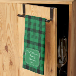 Grün und Schwarz - Gemütliche Plätzchen Geschirrtuch