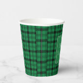 Grün und Schwarz Gemütliches Plaia Frohe Weihnacht Pappbecher (Rechts)